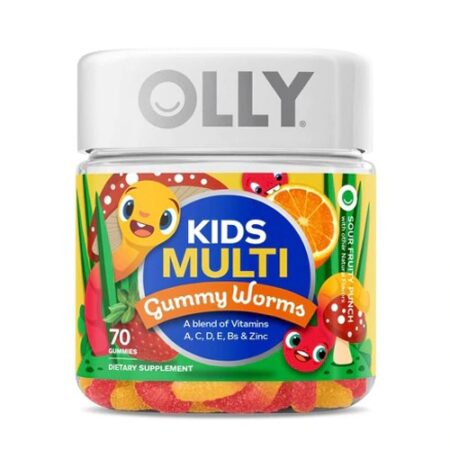 Olly Kids Multi Gummy Worms Sour Fruity Punch -- 70 Gummies