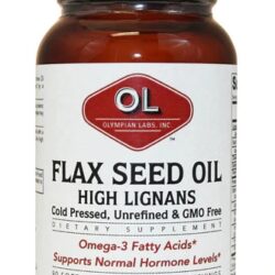 Olympian Labs Óleo de Linhaça Rico em Lignanas - 1g - 90 Cápsulas Softgel