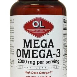 Olympian Labs Mega Ômega-3 Óleo de Peixe - 120 Cápsulas Gelatinosas | Saúde Cardiovascular e Cerebral