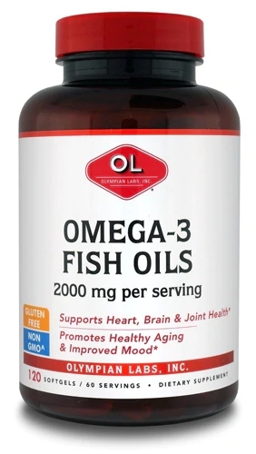 Olympian Labs Ômega 3 Óleo de Peixe 2000 mg - 120 Cápsulas Gelatinosas - Saúde do Coração e Cérebro