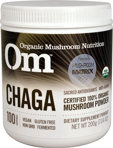 OM Organic Mushroom Nutrition Chaga em Pó – 200g: Vitalidade Natural do Cogumelo Sagrado