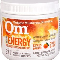 OM Organic Mushroom Nutrition Energy Citrus Orange - 202g - Energia e Bem-Estar com Cogumelos Orgânicos