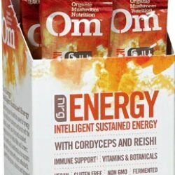 OM Organic Mushroom Nutrition Energy Citrus Orange - 10 Stick Packs para Energia Natural