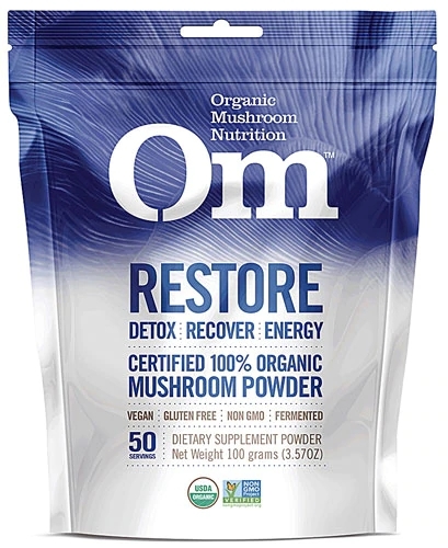 OM Organic Mushroom Nutrition Restore Suplemento em Pó - 99g | Energia e Bem-Estar Natural