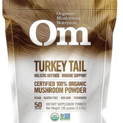 OM Organic Mushroom Nutrition - Pó de Cogumelo Turkey Tail (Cogumelo Linguisho da Tailândia) 100g - Suporte Imunológico e Bem-Estar