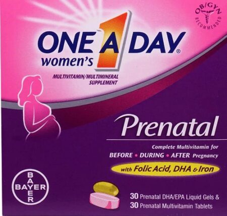 One-A-Day Women's Prenatal Multivitamin/Multimineral Supplement -- 30 Pills Each / Pack of 2