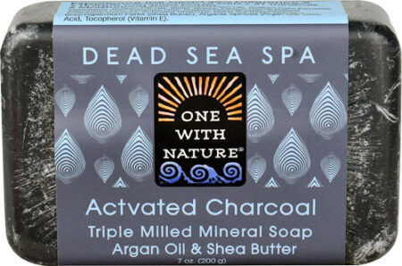 One With Nature Dead Sea Spa Mineral Soap Activated Charcoal -- 7 oz