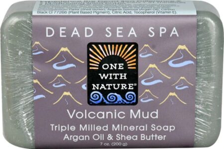 One With Nature Dead Sea Spa Mineral Soap Volcanic Mud -- 7 oz