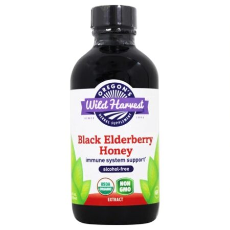 Oregon's Wild Harvest Black Elderberry Honey Alcohol Free Extract -- 4 fl oz