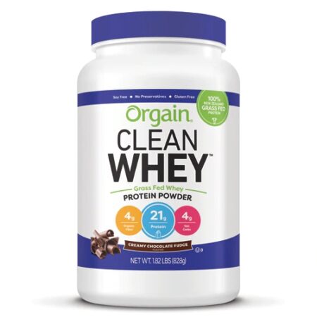 Orgain Clean Whey™ Grass Fed Whey Protein Powder Creamy Chocolate Fudge -- 1.82 lbs