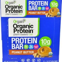 Orgain Barra de Proteína Orgânica Sabor Manteiga de Amendoim - 12 Barras (Aprox. 600g)