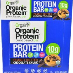 Orgain Barra de Proteína Orgânica Sabor Chocolate com Pedaços de Amendoim - 12 Barras (aprox. 567g)