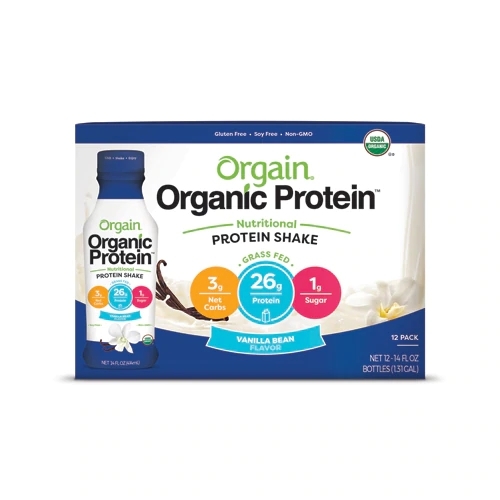 Orgain Organic Protein Shake Baunilha 12 Garrafas - 360ml Cada