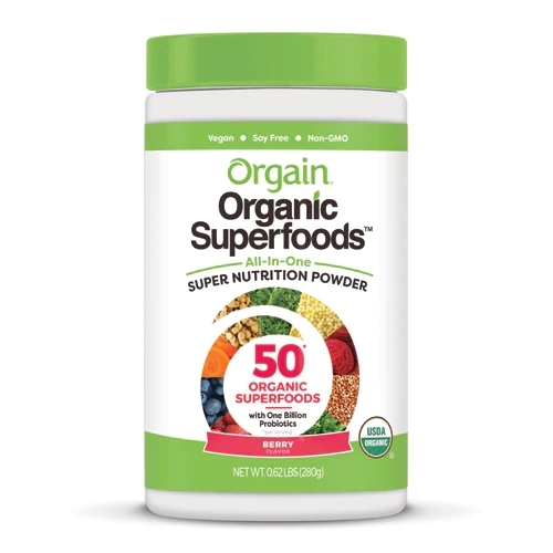 Orgain Super Nutrition Powder Sabor Frutas Vermelhas - 281g | Nutrição Completa e Orgânica