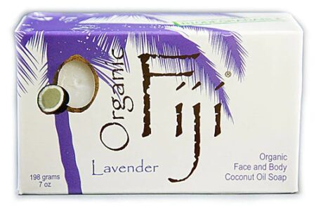 Organic Fiji Face and Body Coconut Oil Soap Lavender -- 7 oz