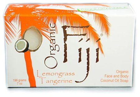 Organic Fiji Face and Body Coconut Oil Soap Lemongrass Tangerine -- 7 oz