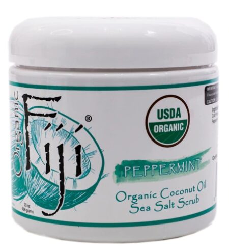 Organic Fiji Organic Coconut Oil Sea Salt Scrub Peppermint -- 20 oz