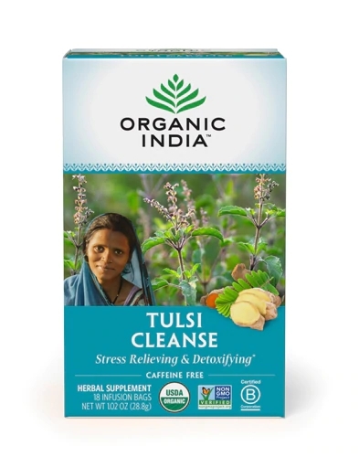 Chá Tulsi True Wellness Cleanse Organic India - 18 Sachês para o Seu Bem-Estar