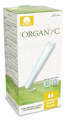 Organyc Absorventes Internos com Aplicador de Algodão Regular - 16 Unidades (16 Unidades)
