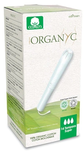 Organyc Tampons Super com Aplicador de Algodão - 14 Unidades - Absorção Superior