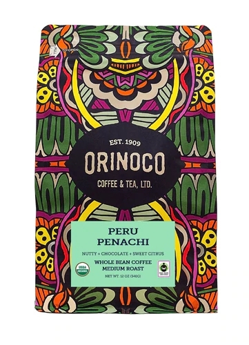 Café Peruano Penachi Orgânico Orinoco Coffee & Tea Grãos Médios - 340g