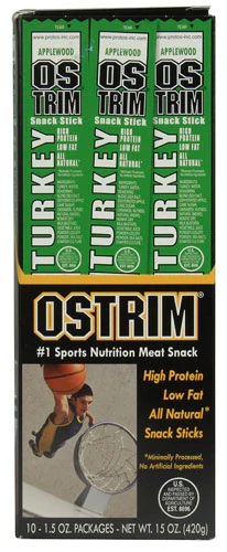 Ostrim Turkey Snack Stick Applewood - 10 Unidades (Aprox. 280g) - Lanche Proteico Natural