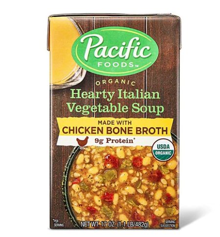 Pacific Foods Chicken Bone Broth Soup Hearty Italian Vegetable -- 17 oz