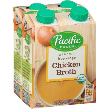 Pacific Foods Organic Free Range Chicken Broth -- 8 fl oz Each / Pack of 4