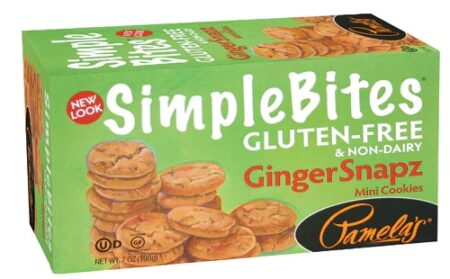 Pamela's Products Simple Bites Mini Cookies Gluten & Non Dairy Ginger Snapz -- 7 oz