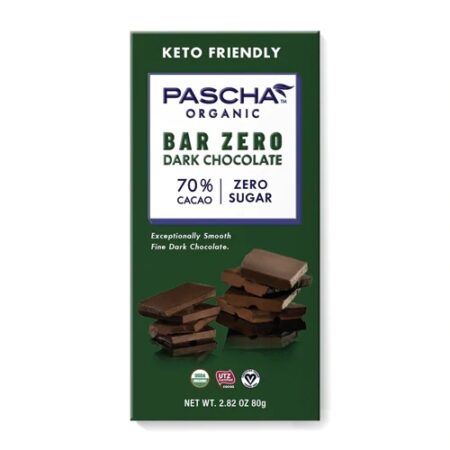 Pascha Organic Bar Zero 70% Cacao Dark Chocolate Bar -- 2.82 oz