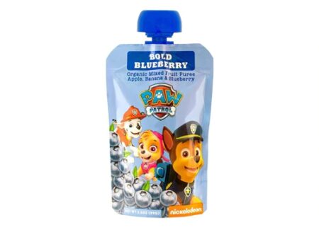 Paw Patrol Organic Mixed Fruit Puree Squeeze Pouch Bold Blueberry -- 10 Pack