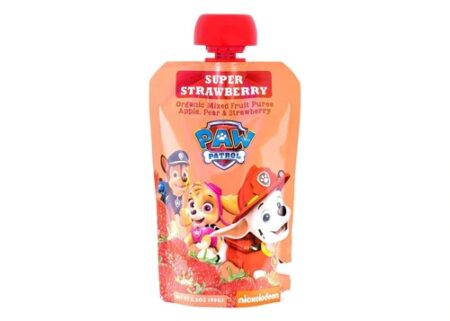 Paw Patrol Organic Mixed Fruit Puree Squeeze Pouch Super Strawberry -- 10 Pack