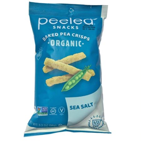 Peeled Snacks Organic Baked Pea Crisps Sea Salt -- 3.3 oz