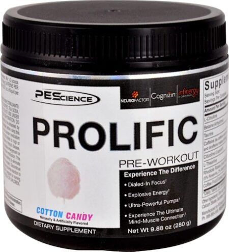 PEScience Prolific Pre-Workout Cotton Candy -- 20 Servings