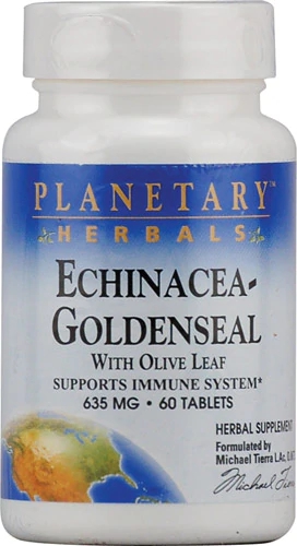 Planetary Herbals Echinacea Goldenseal com Folha de Oliveira 60 Comprimidos - Potência e Bem-Estar Natural