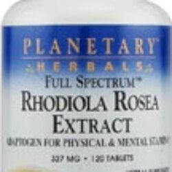 Planetary Herbals Extrato de Rhodiola Rosea 327mg: 120 Comprimidos para Vitalidade e Bem-Estar Geral