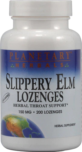 Planetary Herbals Slippery Elm Pastilhas - 150 mg - 200 Pastilhas | Alívio Natural para Garganta e Bem-Estar Digestivo