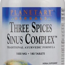 Planetary Herbals Three Spices Sinus Complex 1000 mg - 180 Comprimidos: Alívio Natural para Sua Saúde Nasal