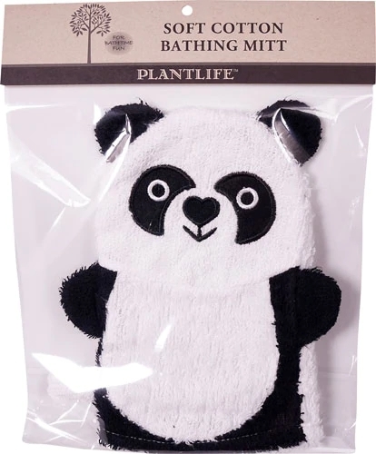 Luva de Banho Plantlife Ramie e Algodão Panda Suave - 1 Unidade (Aprox. 100g)
