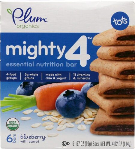 Plum Organics Mighty 4™ Essential Nutrition Bar Blueberry with Carrot -- 6 Bars