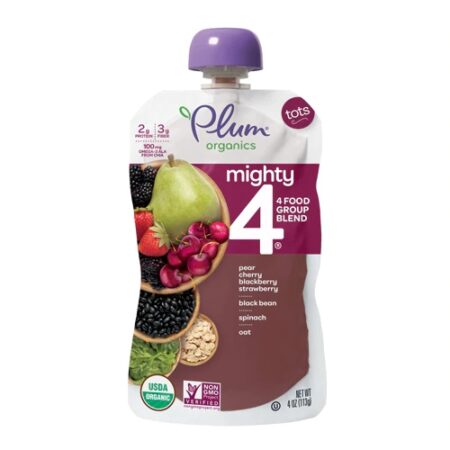 Plum Organics Mighty® 4 Group Blend Fruits & Vegetables -- 4 oz Each / Pack of 6