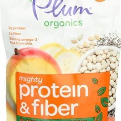 Plum Organics Mighty Protein & Fibra para Pequenos - Manga Banana Feijão Branco Semente Girassol Manteiga Chia 113g
