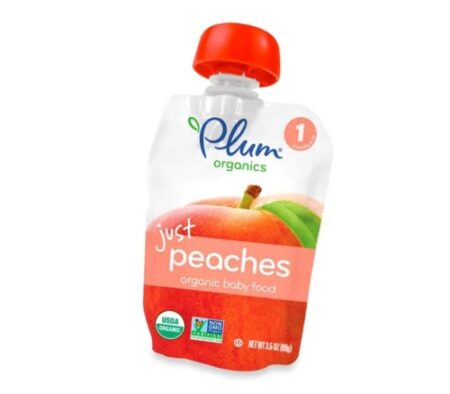 Plum Organics Organic Baby Food Stage 1 Just Peaches -- 3.5 oz Each / Pack of 6