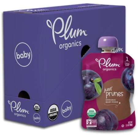 Plum Organics Organic Baby Food Stage 1 Pouch Just Prunes -- 3.5 oz Each / Pack of 6