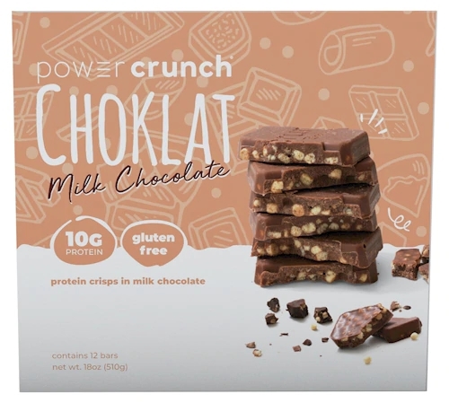 Barra de Proteína Power Crunch Milk Chocolate - 12 Barras Energéticas de 44g cada