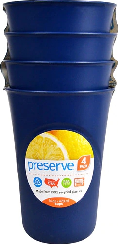 Conjunto 4 Copos Preserve Everyday Midnight Blue 473ml - Sustentabilidade e Saúde em Cada Gole