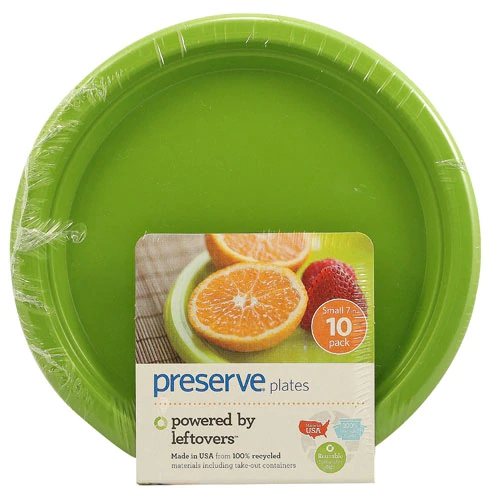 Pratos Pequenos Reutilizáveis Preserve Apple Green - 10 Unidades (Plástico Reciclado)