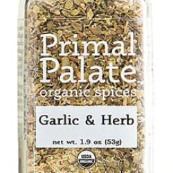 Primal Palate Tempero Orgânico Alho e Ervas - 60g | Sabor Puro e Saúde
