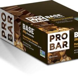 ProBar Base Barra de Proteína Sem Glúten Sabor Manteiga de Amendoim e Chocolate - Caixa com 12 Barras (Aprox. 680g)