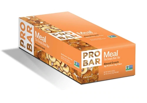 ProBar Meal Almond Crunch: Barra de Refeição Completa com 12 Unidades Sabor Amêndoa